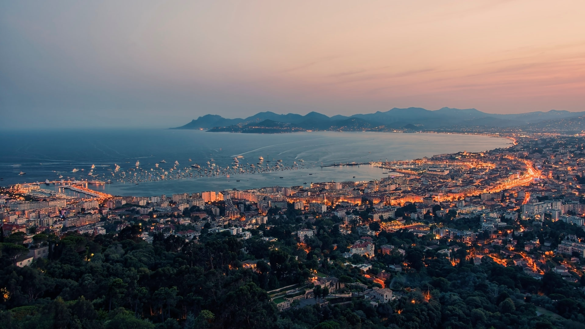 Bay of Cannes on the French Riviera