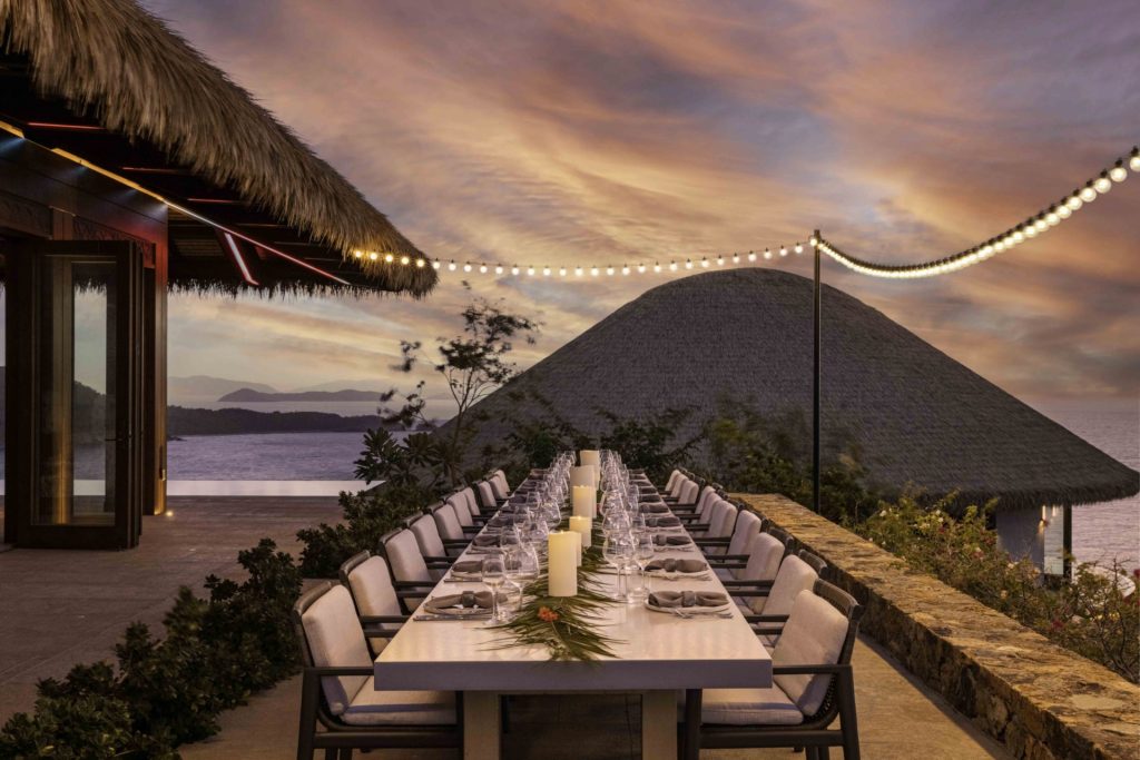 Moskito Island - The Village - Main Pavilion Dining Deck Sunset (1)