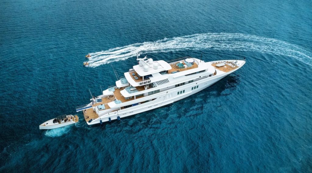 Superyacht from above